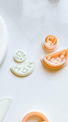 Folk Floral Clay Cutter Set Includes Imprint Circle Topper + 2 different Half Circle Base