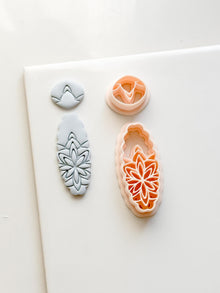 Oval Floral Polymer Clay Cutter Embossed Botanical Earring Shape
