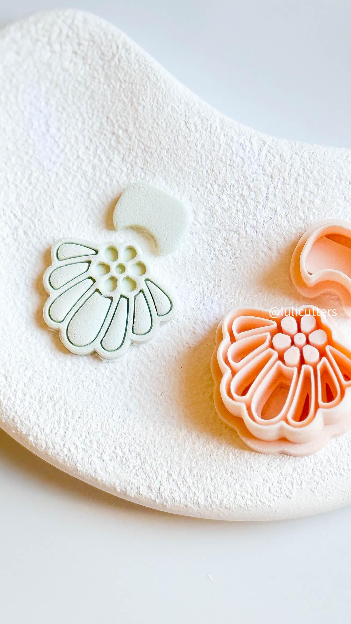 Layered Flower Clay Cutter Set Includes Bloom Base + Curved Topper