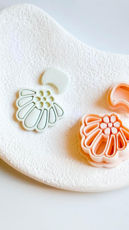 Layered Flower Clay Cutter Set Includes Bloom Base + Curved Topper