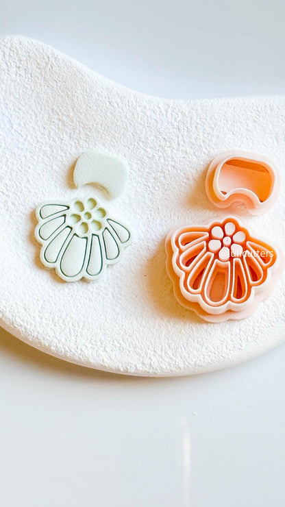 Layered Flower Clay Cutter Set Includes Bloom Base + Curved Topper