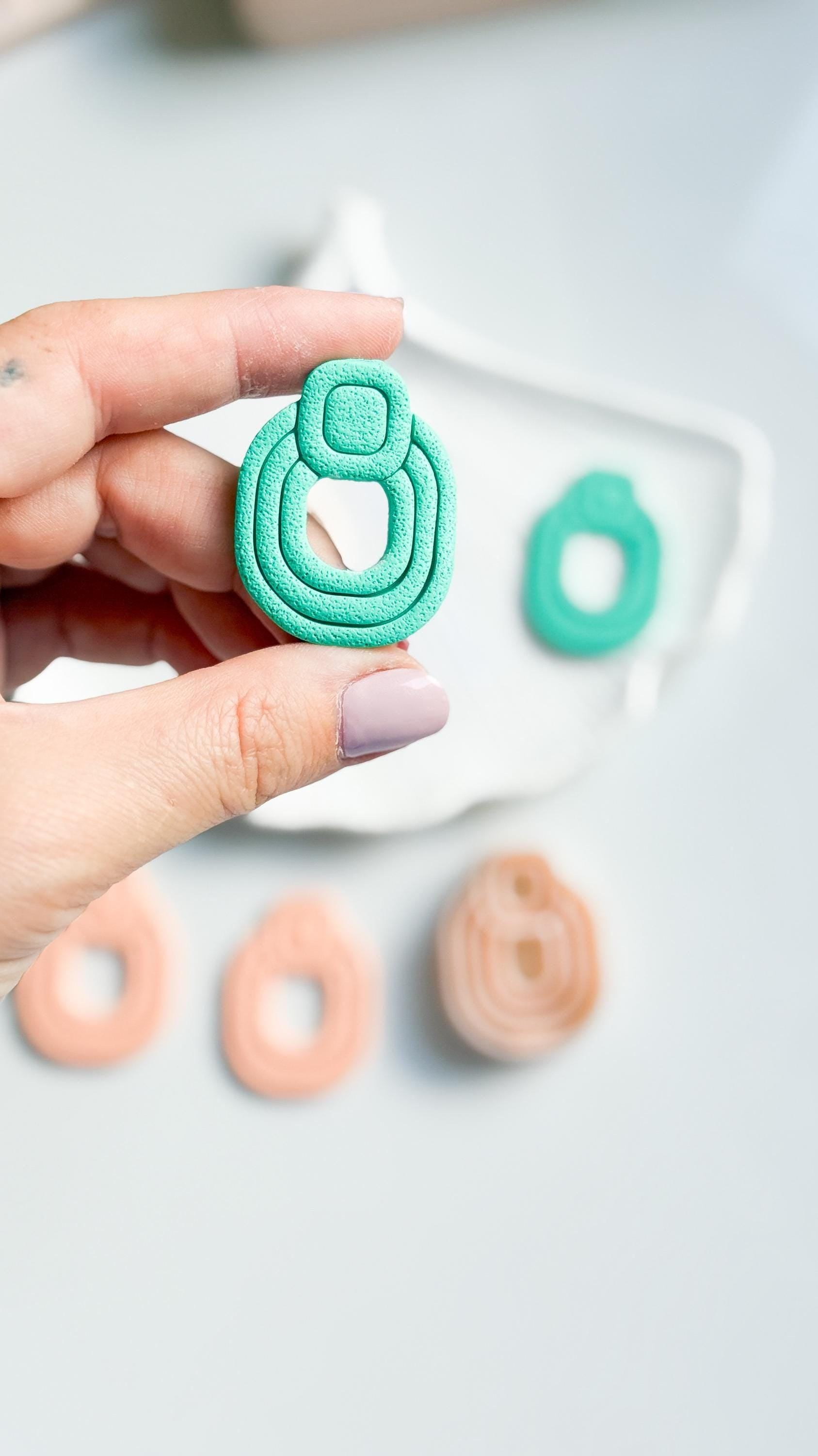 Boho Geometric Clay Cutter Set: Line Textured Earring Cutters
