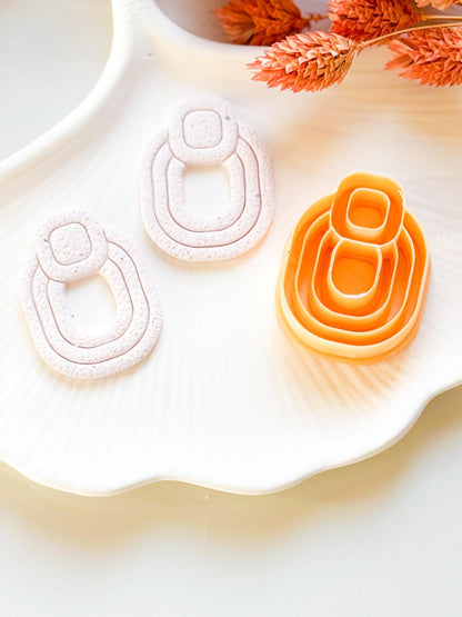 Boho Geometric Clay Cutter Set: Line Textured Earring Cutters