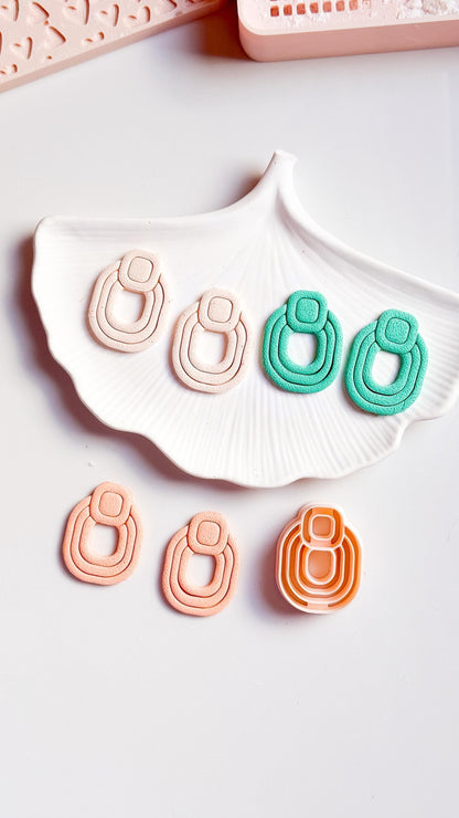Boho Geometric Clay Cutter Set: Line Textured Earring Cutters