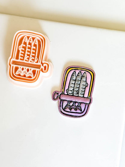 Sardine Can Polymer Clay Mold: Retro Food Earrings, Coastal Charms (41mm)