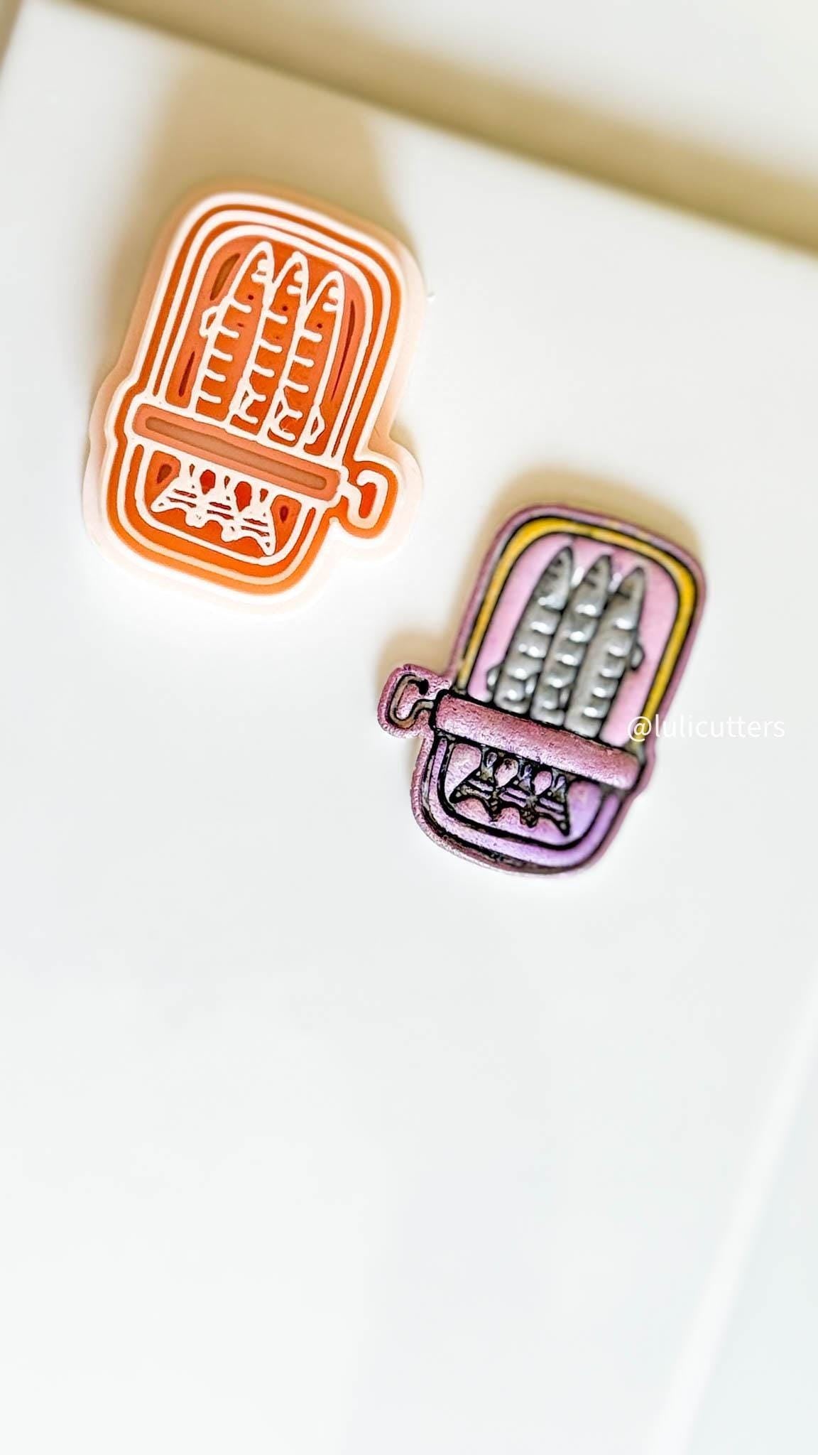 Sardine Can Polymer Clay Mold: Retro Food Earrings, Coastal Charms (41mm)