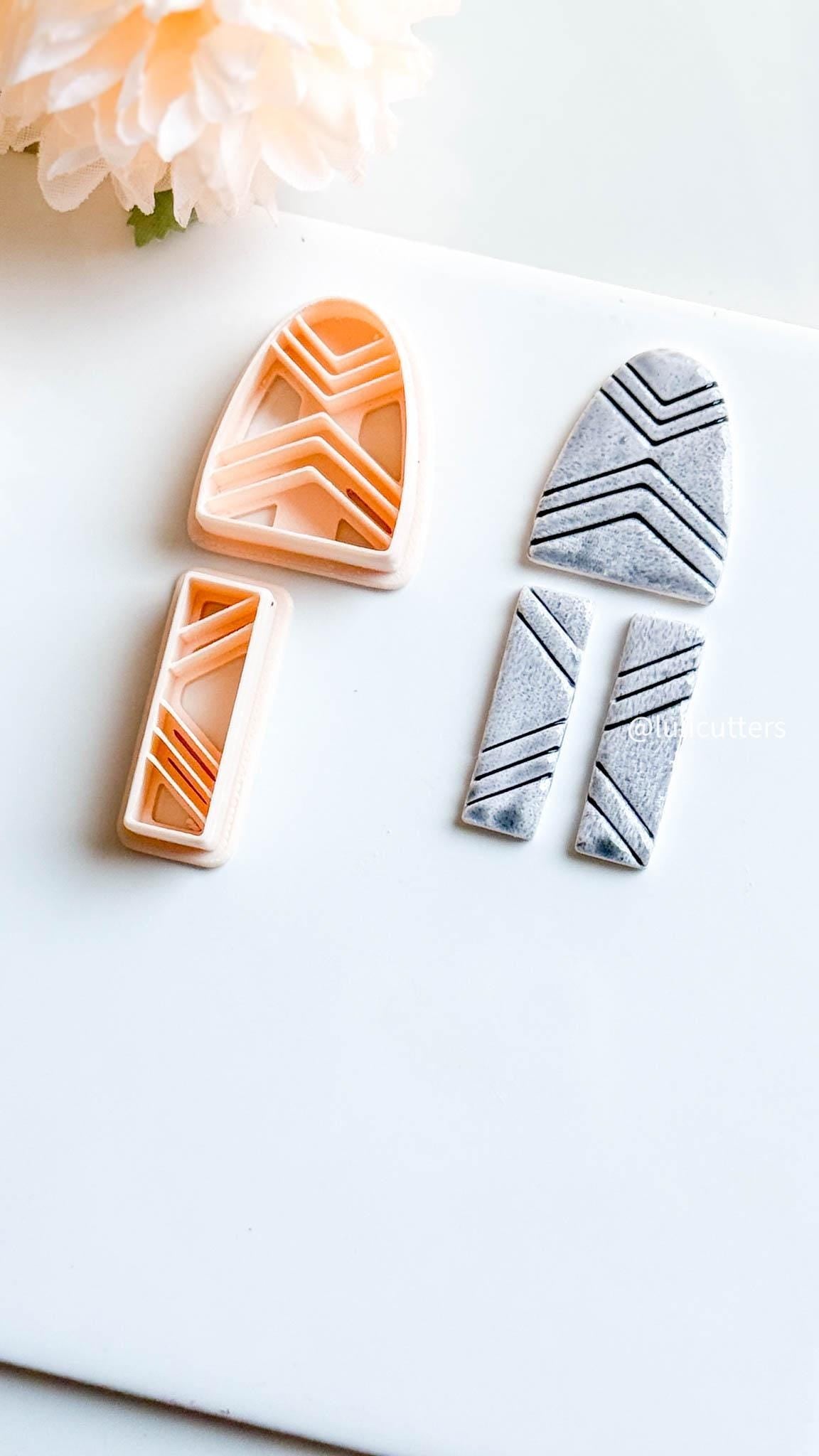 Modern Arch Clay Earring Cutter Set: Geometric Polymer Clay Tool