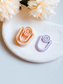 Geometric Arch Clay Cutter 35 mm with Circle Imprint Detail