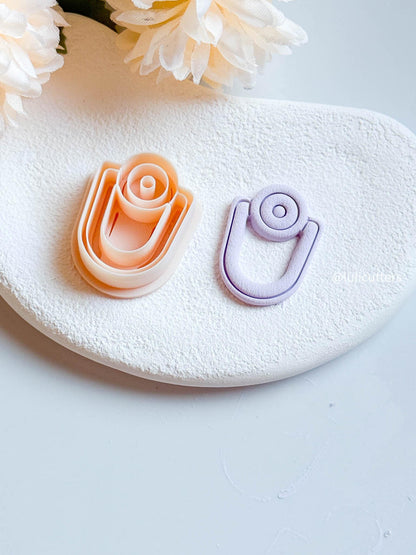 Geometric Arch Clay Cutter 35 mm with Circle Imprint Detail