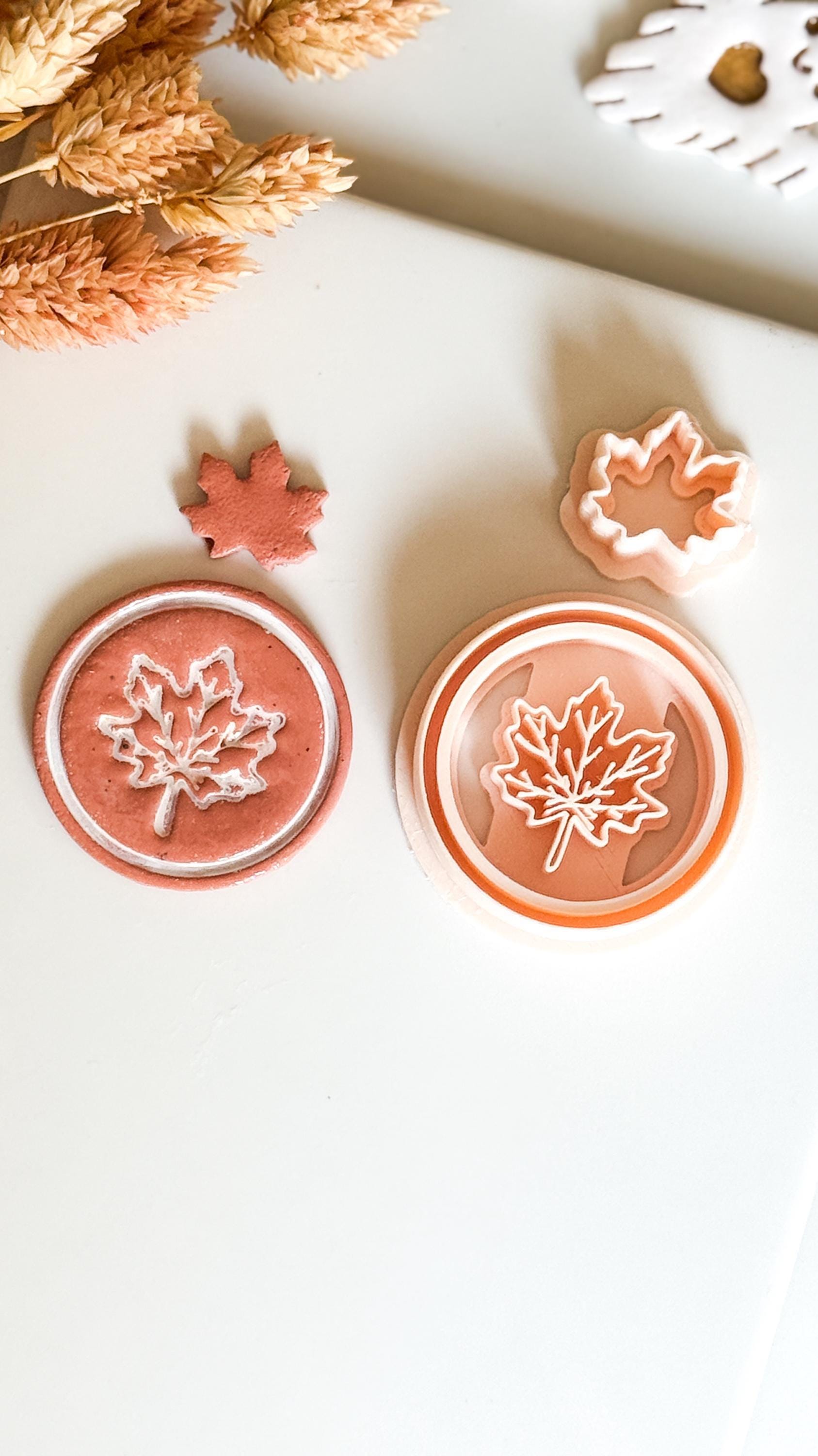 Maple Leaf Cutter Set: Polymer Clay Earring Mold, Autumn Design