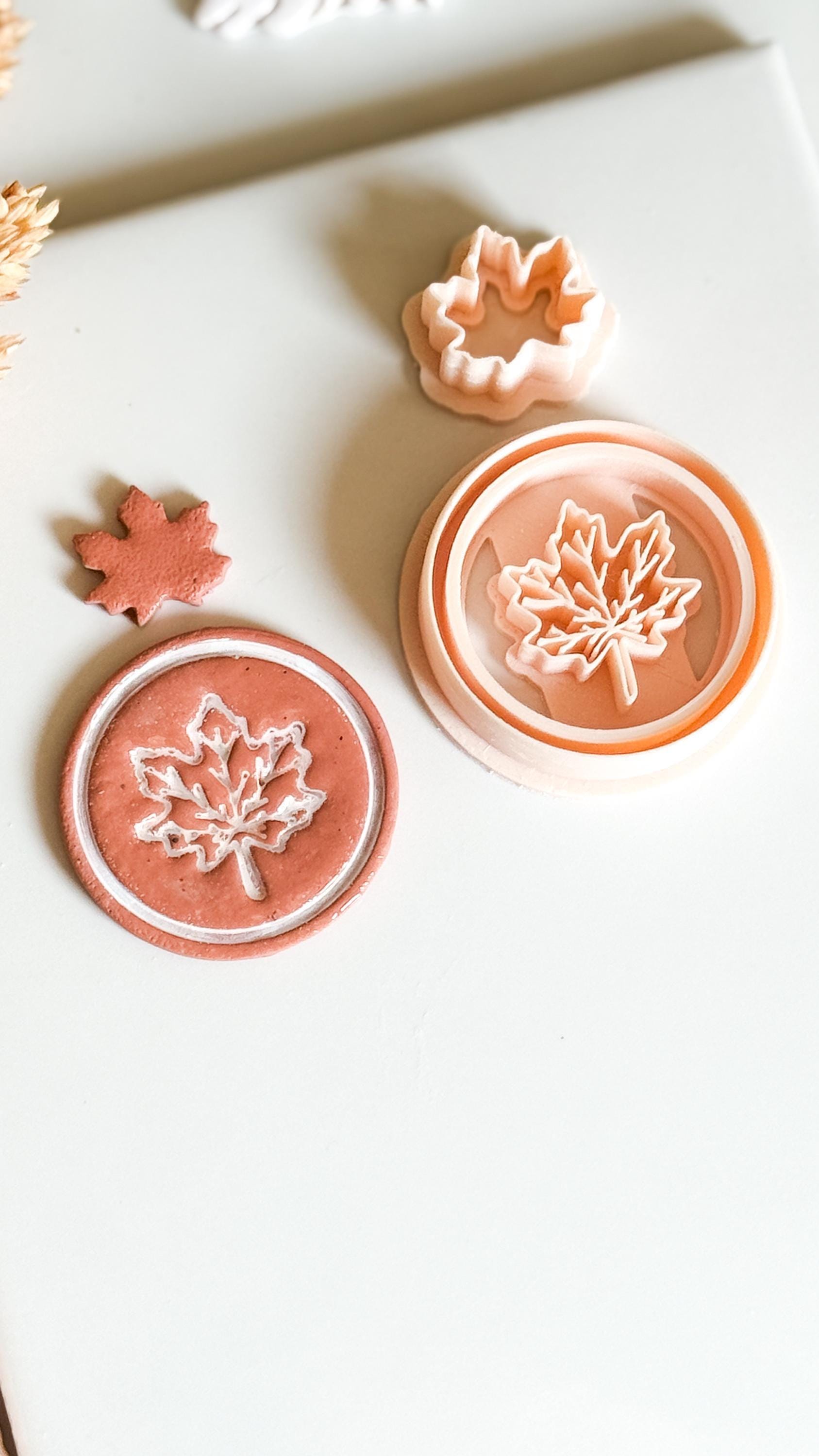 Maple Leaf Cutter Set: Polymer Clay Earring Mold, Autumn Design