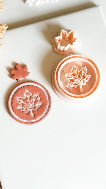 Maple Leaf Cutter Set: Polymer Clay Earring Mold, Autumn Design