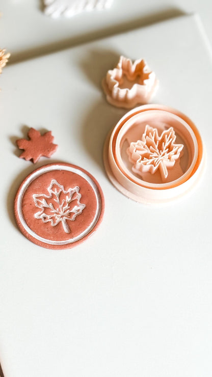 Maple Leaf Cutter Set: Polymer Clay Earring Mold, Autumn Design