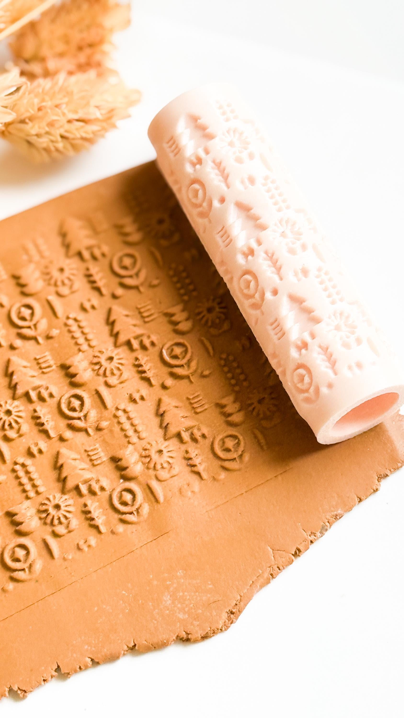 Nordic Folk Texture Roller: Geometric Polymer Clay Jewelry Design