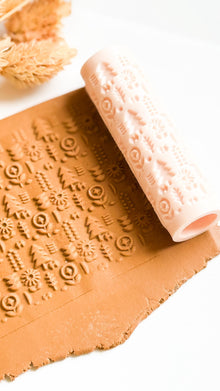 Nordic Folk Texture Roller: Geometric Polymer Clay Jewelry Design