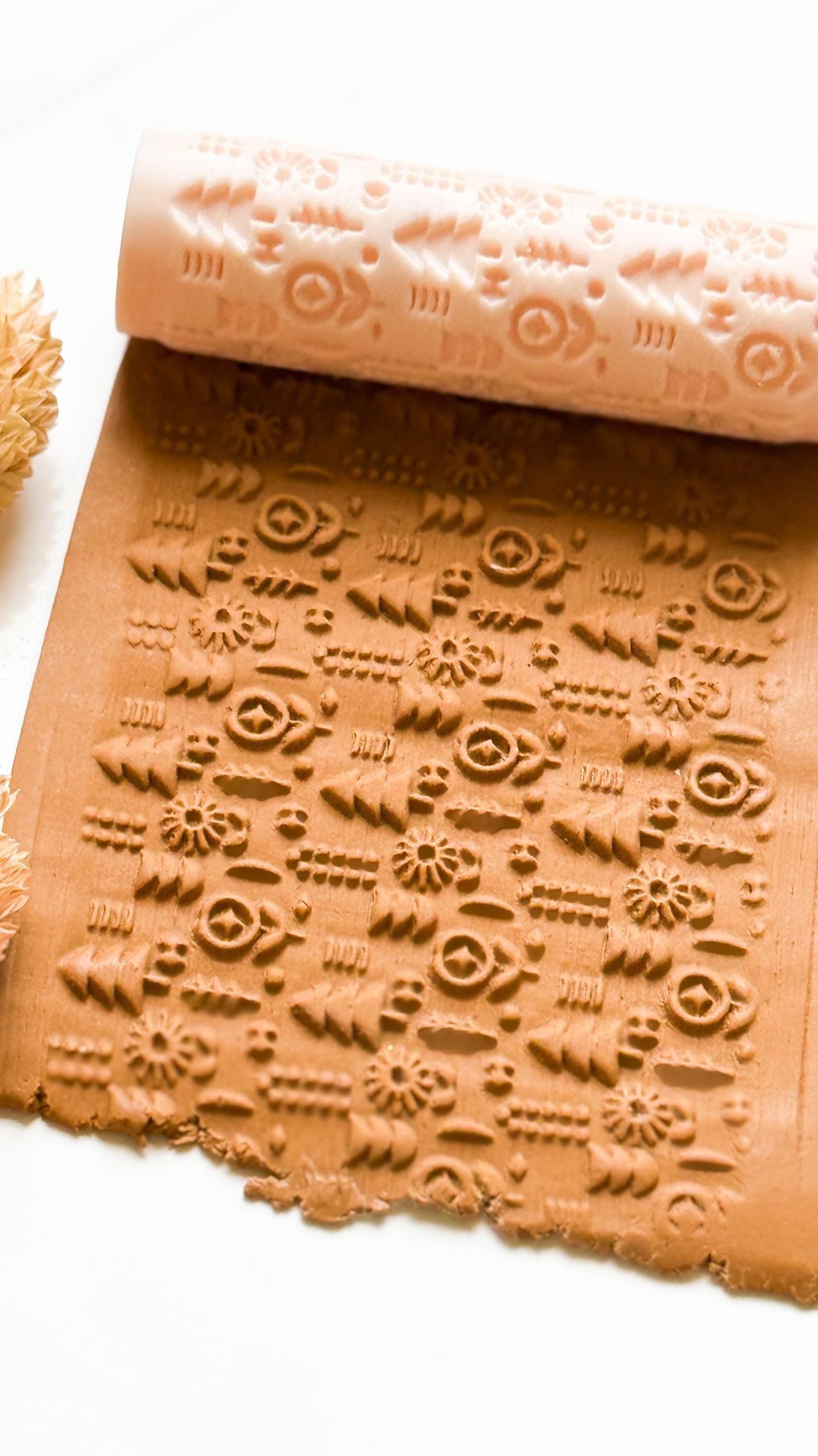 Nordic Folk Texture Roller: Geometric Polymer Clay Jewelry Design