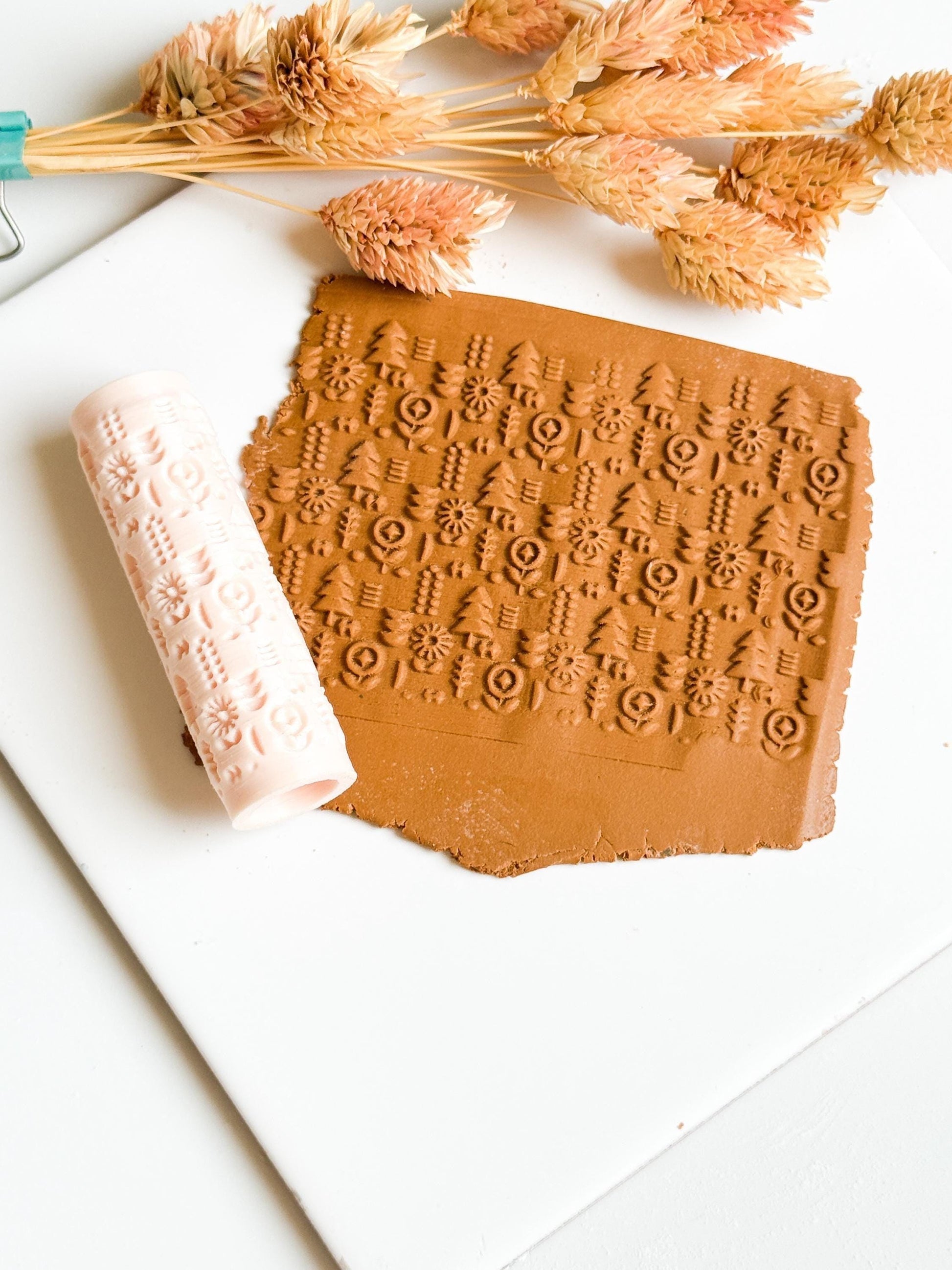 Nordic Folk Texture Roller: Geometric Polymer Clay Jewelry Design