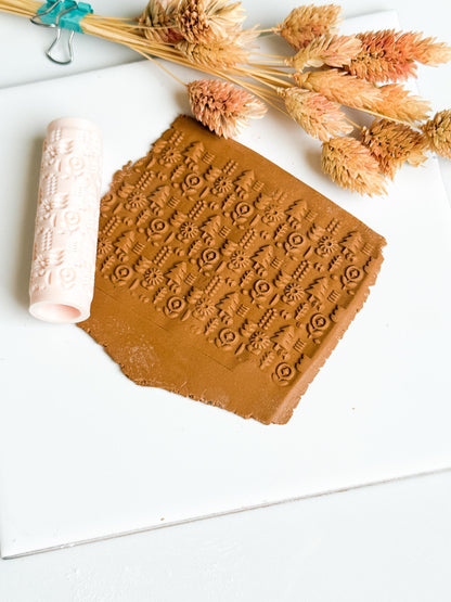 Nordic Folk Texture Roller: Geometric Polymer Clay Jewelry Design