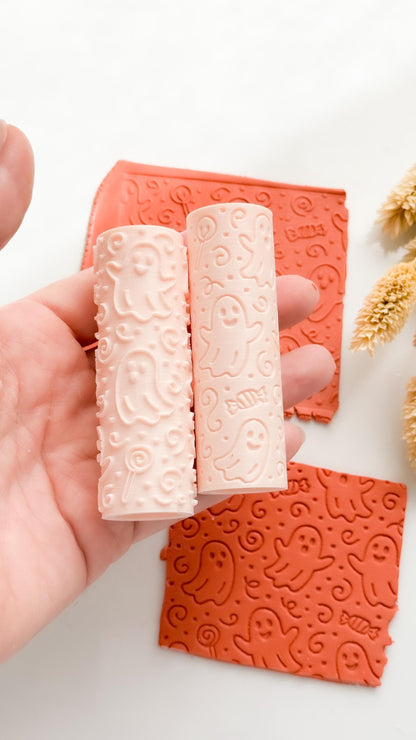 Halloween Ghost & Candy Clay Texture Roller: Polymer Clay Jewelry, Earrings