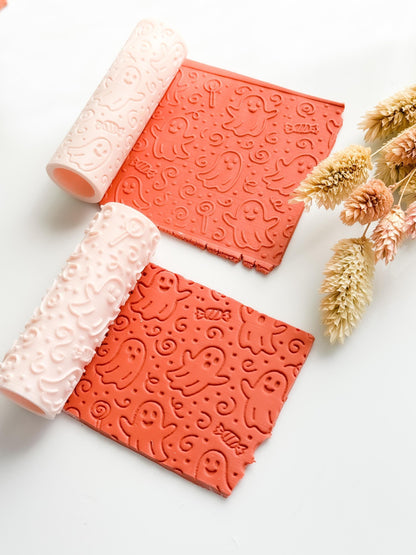 Halloween Ghost & Candy Clay Texture Roller: Polymer Clay Jewelry, Earrings