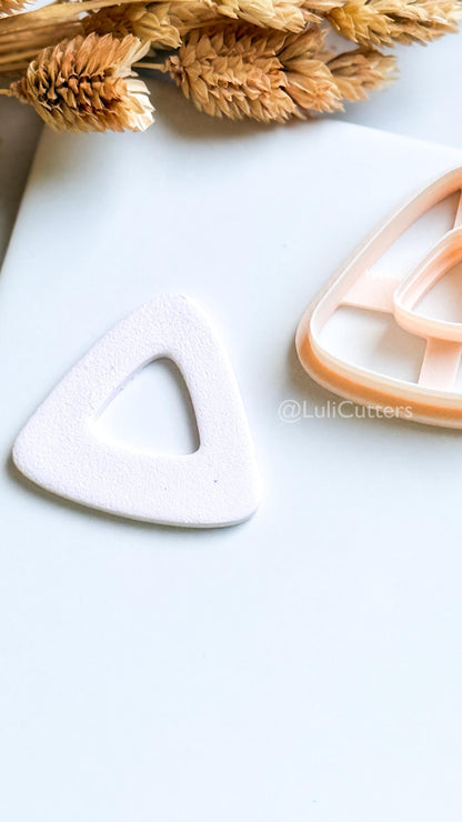 Basic Shapes - Rounded Triangle Clay Cutter Set: Geometric Polymer Clay Earring Shape