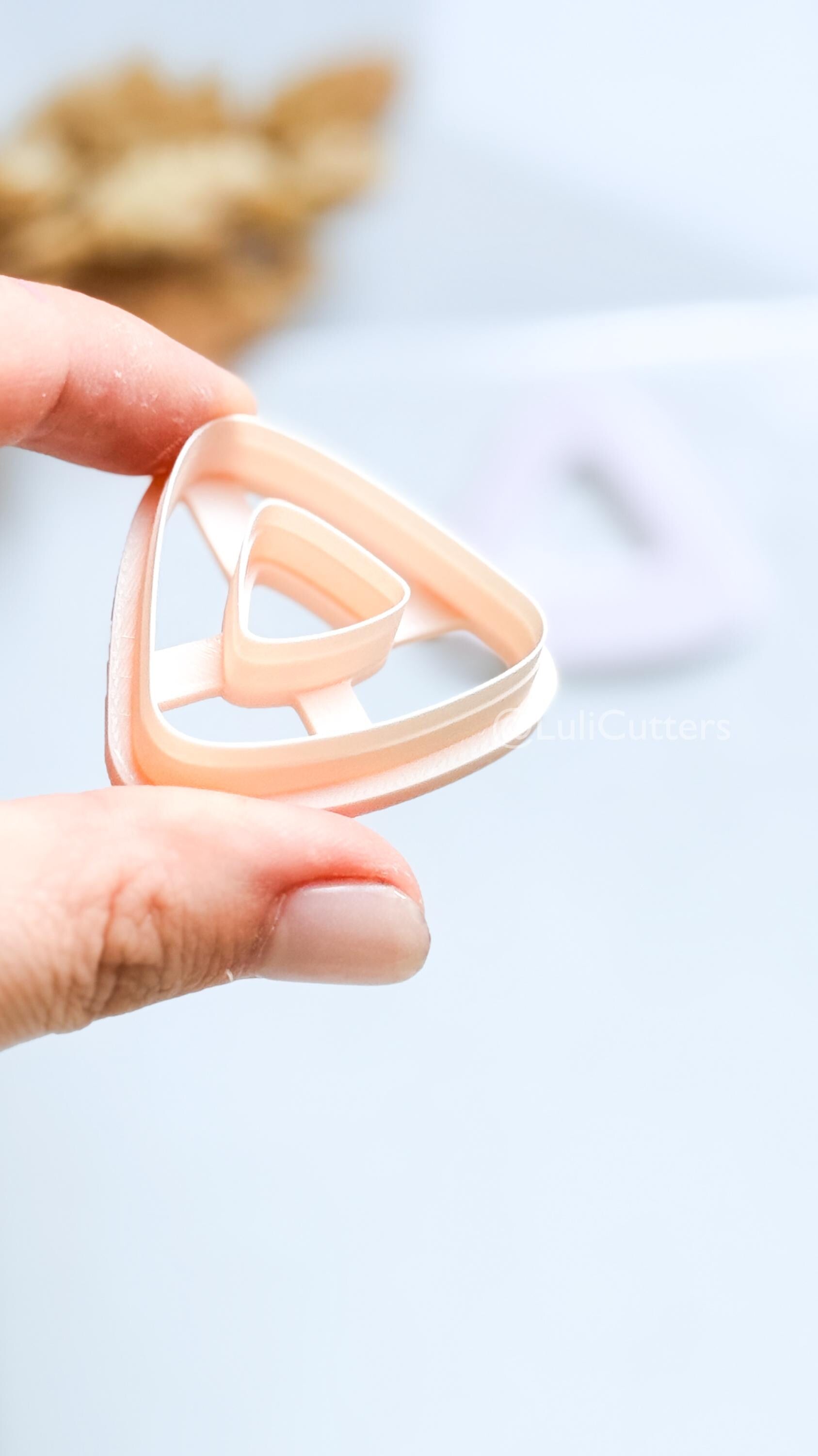 Basic Shapes - Rounded Triangle Clay Cutter Set: Geometric Polymer Clay Earring Shape