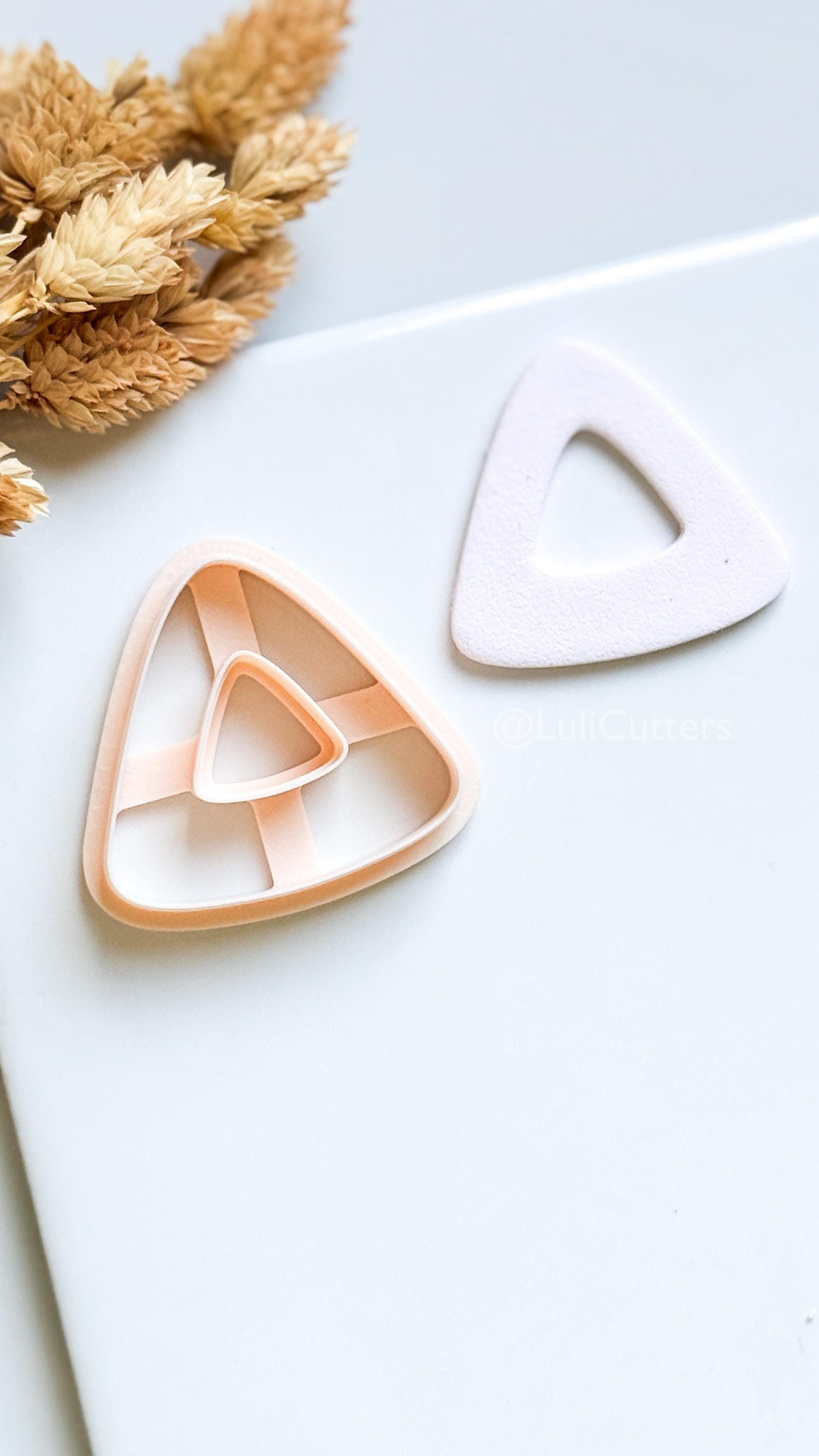 Basic Shapes - Rounded Triangle Clay Cutter Set: Geometric Polymer Clay Earring Shape