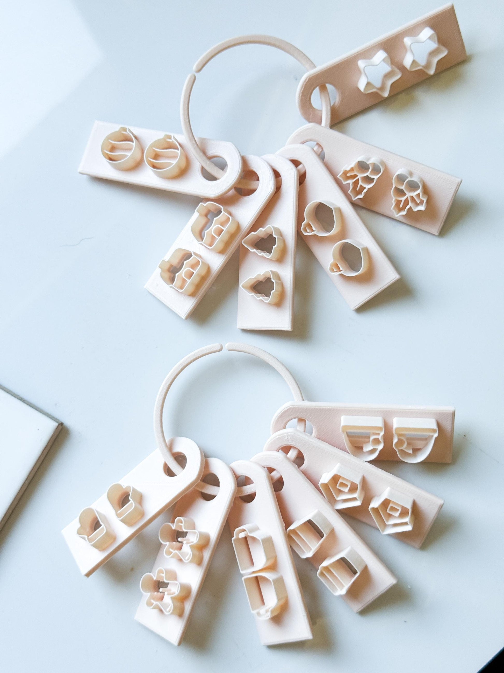 Christmas Mini Clay Cutter Set – Holiday Polymer Clay Stud Shapes: Mug, Star, Tree, Gingerbread