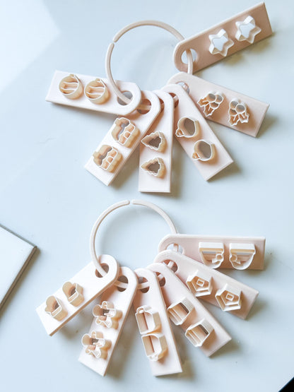 Christmas Mini Clay Cutter Set – Holiday Polymer Clay Stud Shapes: Mug, Star, Tree, Gingerbread