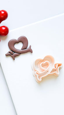 Dachshund Heart Clay Cutter – Polymer Clay Earring or Pendant Shape