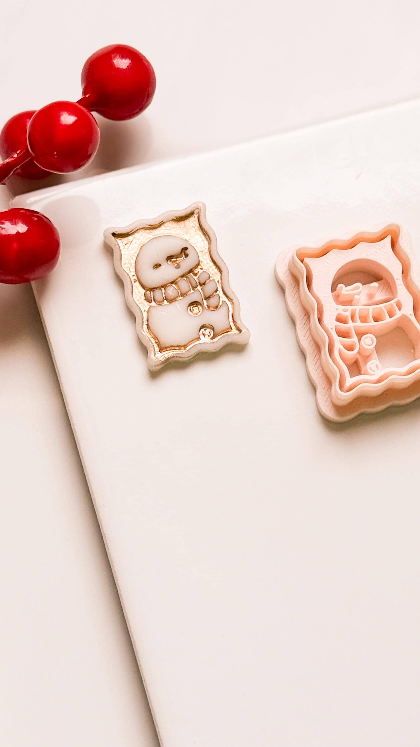 Snowman Clay Cutter: Christmas Earring Stamp for Polymer Clay