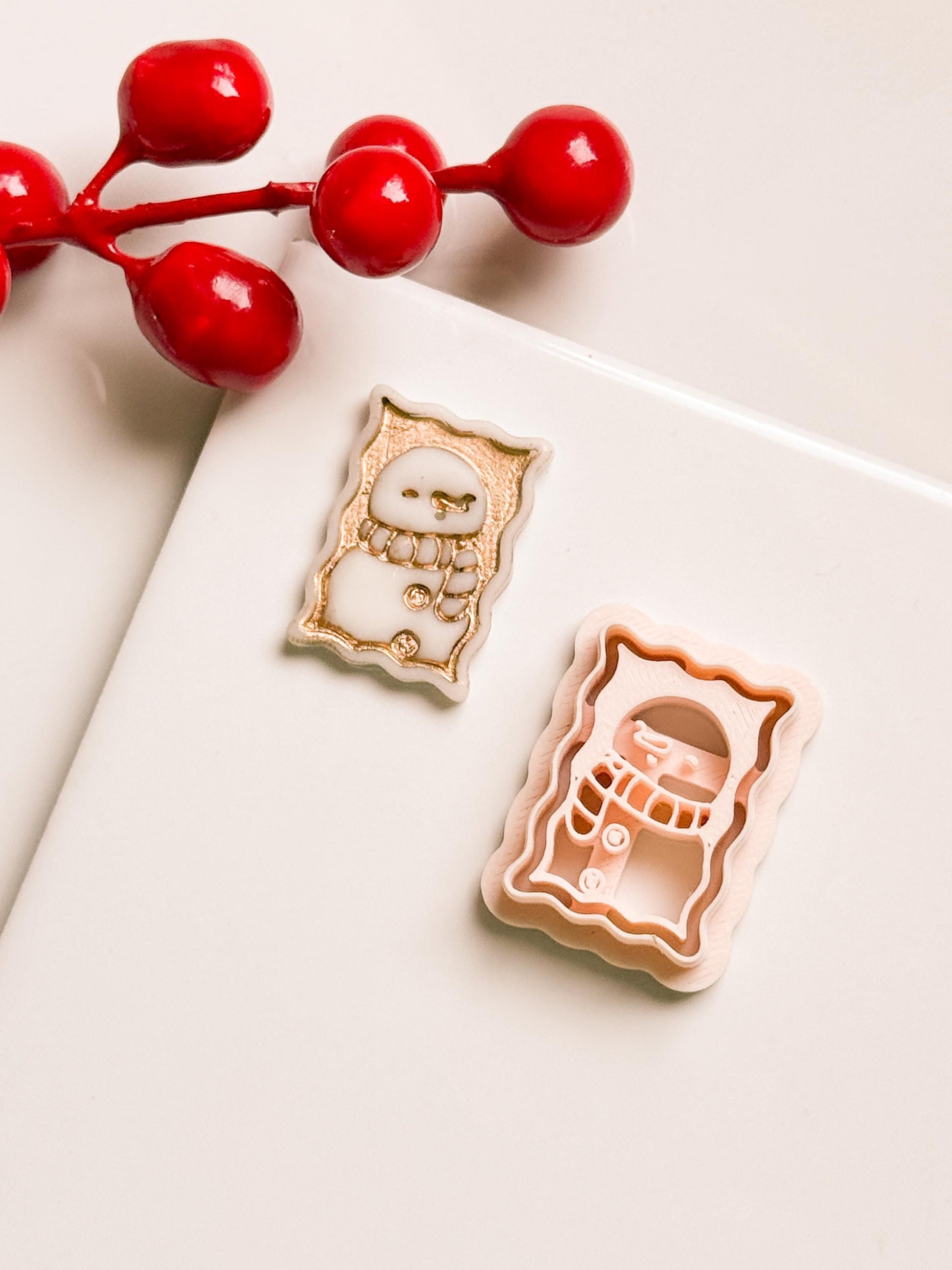 Snowman Clay Cutter: Christmas Earring Stamp for Polymer Clay
