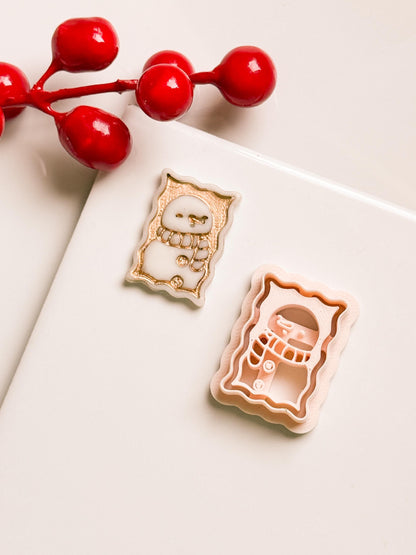Snowman Clay Cutter: Christmas Earring Stamp for Polymer Clay