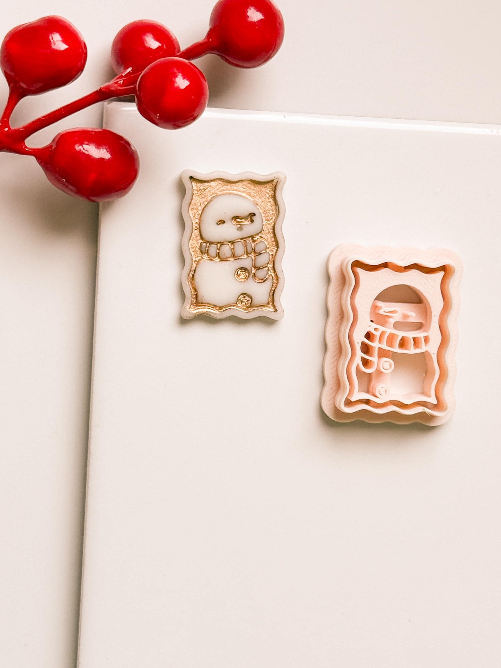 Snowman Clay Cutter: Christmas Earring Stamp for Polymer Clay