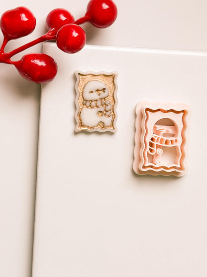 Snowman Clay Cutter: Christmas Earring Stamp for Polymer Clay