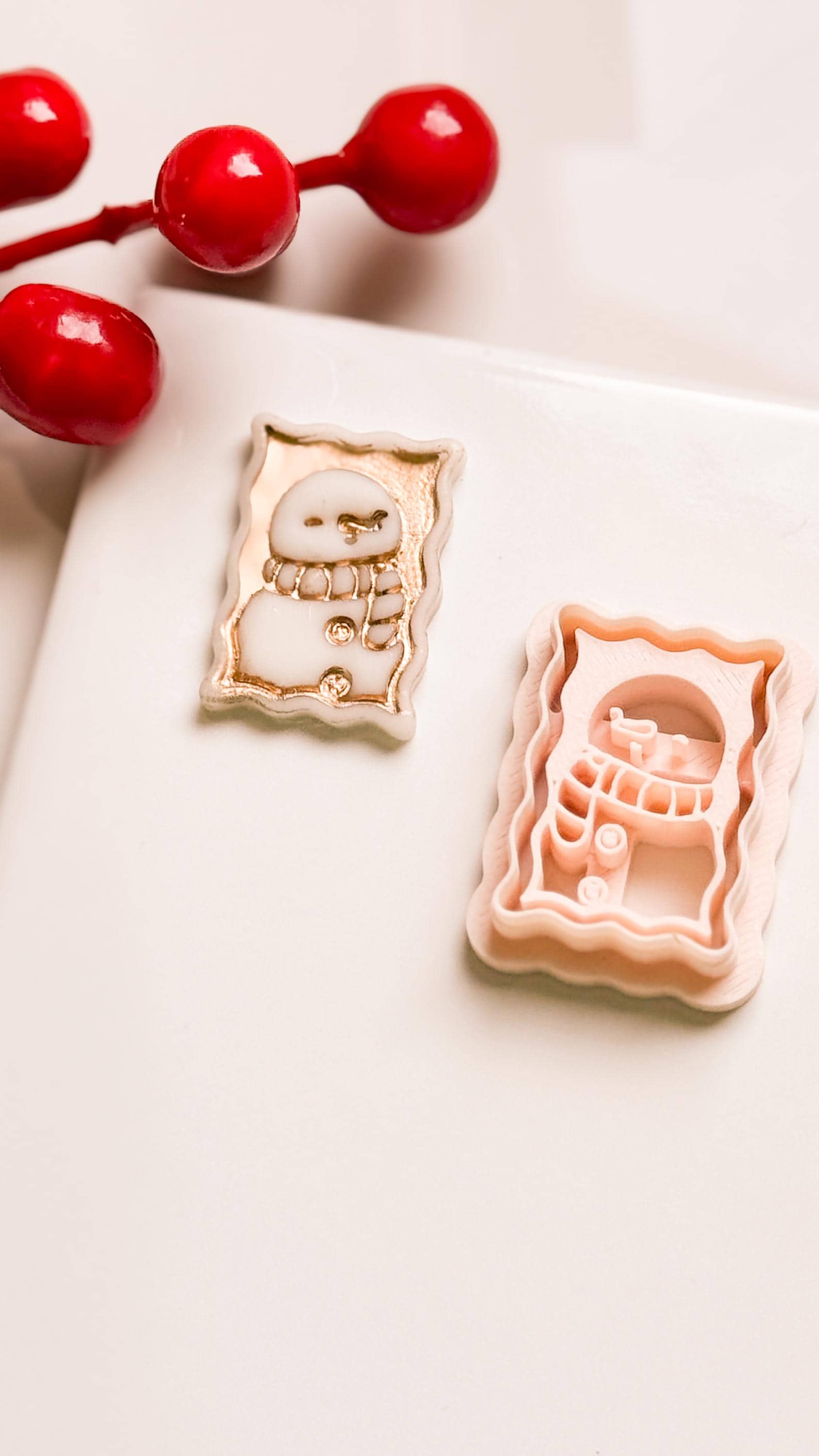 Snowman Clay Cutter: Christmas Earring Stamp for Polymer Clay