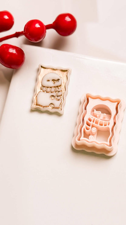 Snowman Clay Cutter: Christmas Earring Stamp for Polymer Clay