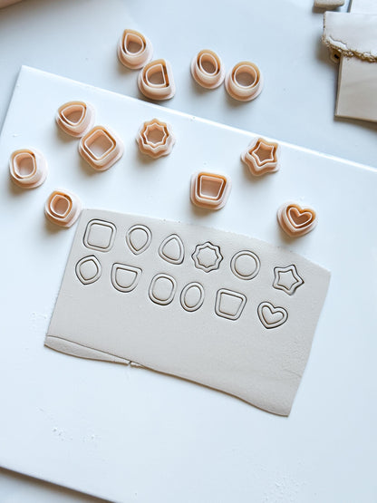 Basic Shape Stud Clay Cutters – Geometric Polymer Clay Earring and Charm Tools