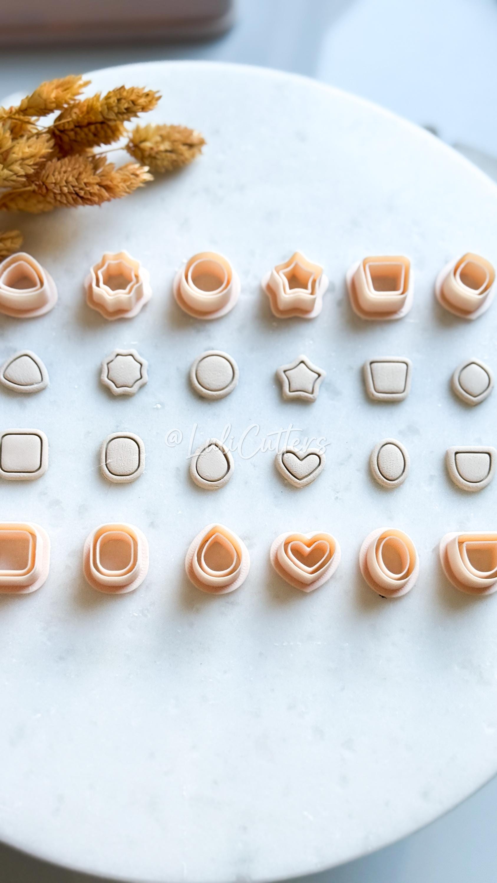 Basic Shape Stud Clay Cutters – Geometric Polymer Clay Earring and Charm Tools