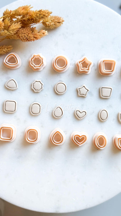 Basic Shape Stud Clay Cutters – Geometric Polymer Clay Earring and Charm Tools