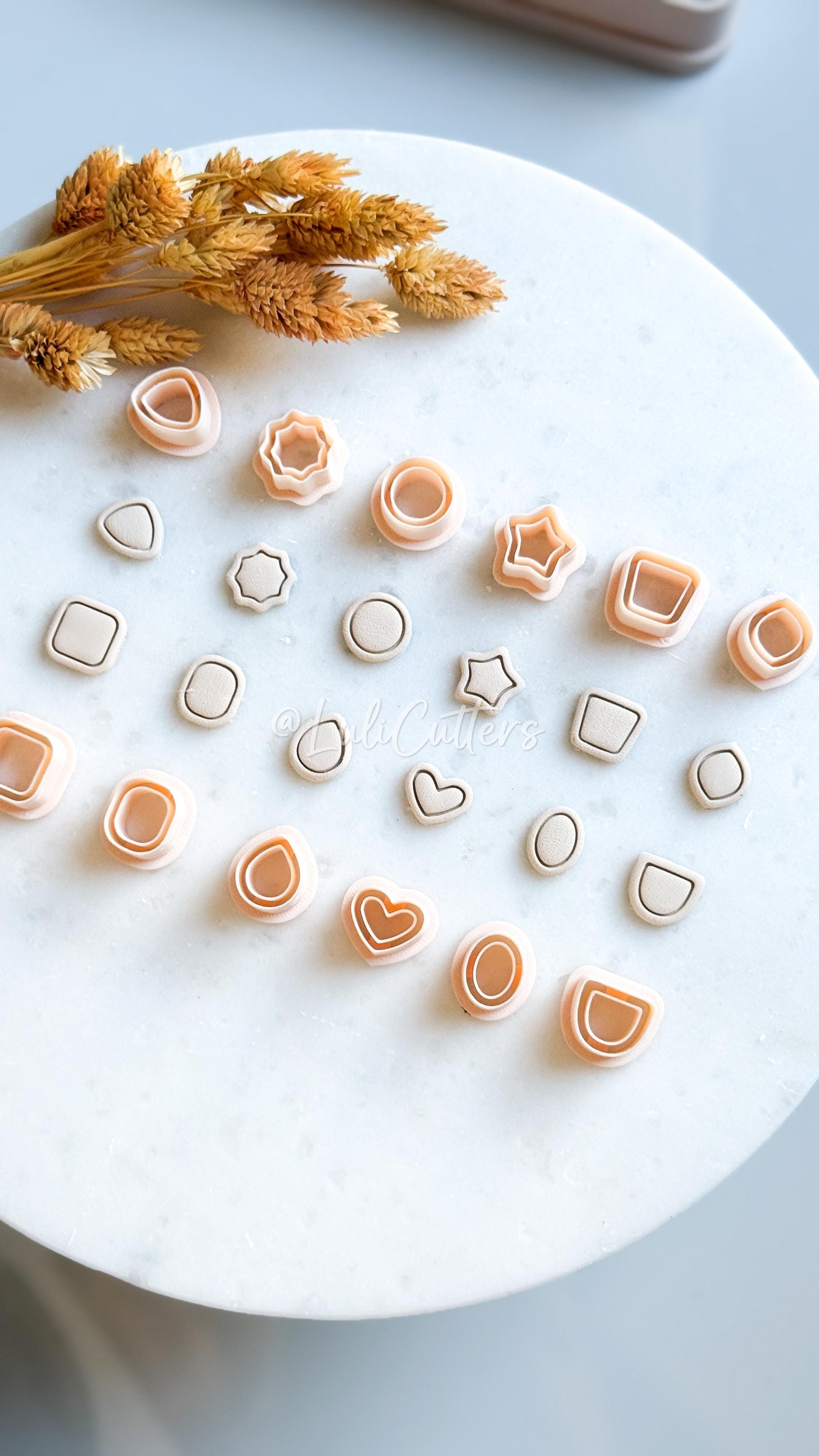 Basic Shape Stud Clay Cutters – Geometric Polymer Clay Earring and Charm Tools