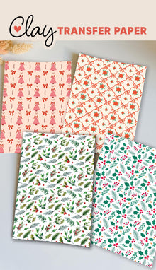 Christmas Winter Patterns Transfer Papers – Festive Polymer Clay Surface Designs