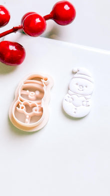 Snowman Clay Cutter: Christmas Earring, Polymer Clay