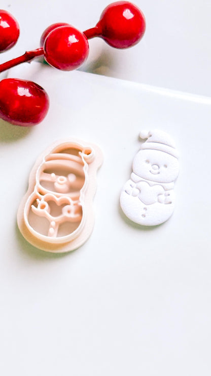 Snowman Clay Cutter: Christmas Earring, Polymer Clay