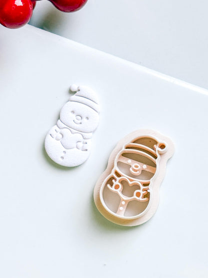 Snowman Clay Cutter: Christmas Earring, Polymer Clay