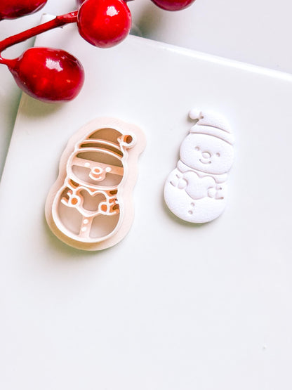 Snowman Clay Cutter: Christmas Earring, Polymer Clay