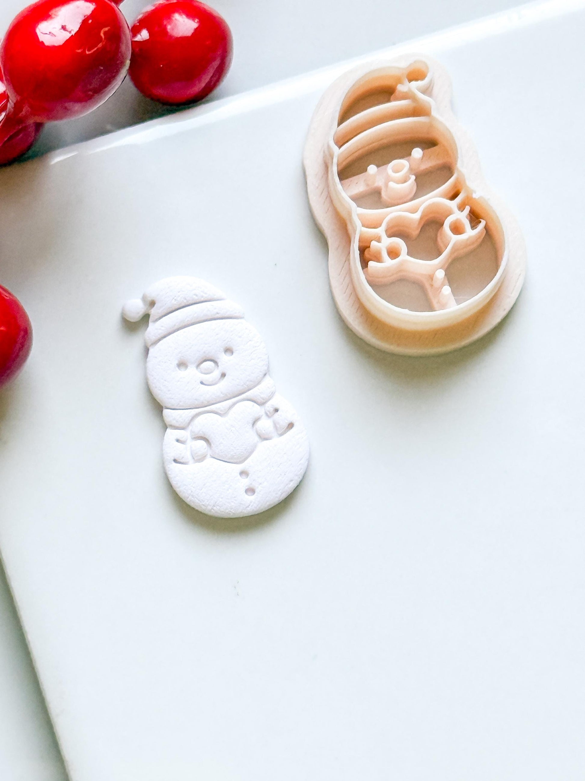 Snowman Clay Cutter: Christmas Earring, Polymer Clay