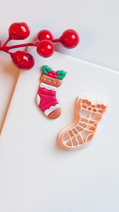 Christmas Stocking Clay Cutter: Holiday Earring DIY (25-45 mm)