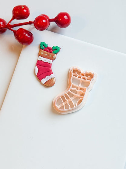 Christmas Stocking Clay Cutter: Holiday Earring DIY (25-45 mm)