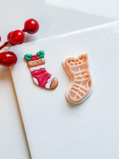 Christmas Stocking Clay Cutter: Holiday Earring DIY (25-45 mm)